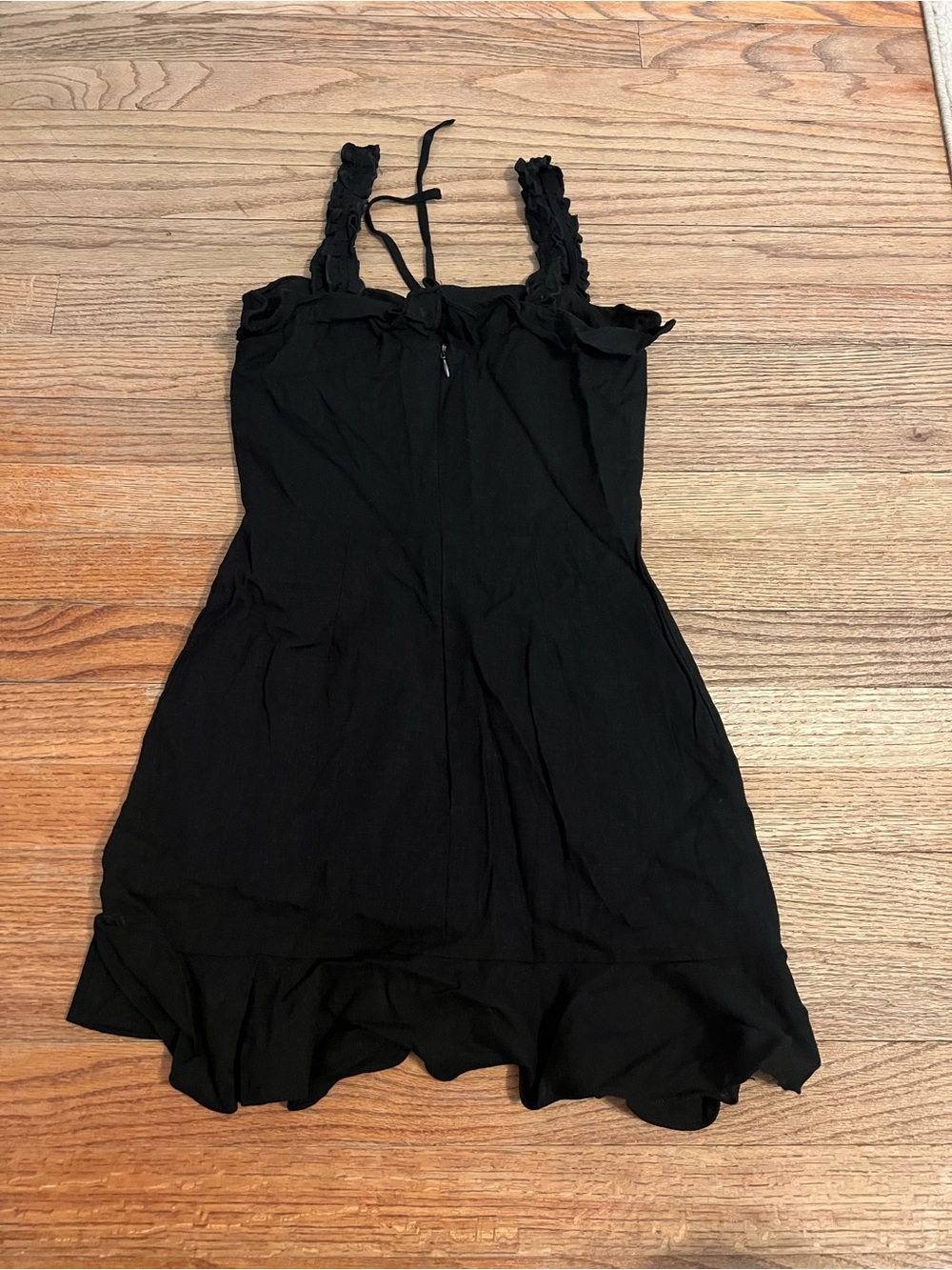 Lulu's Black Ruffle-Trim Mini Dress - Picture 2 of 5